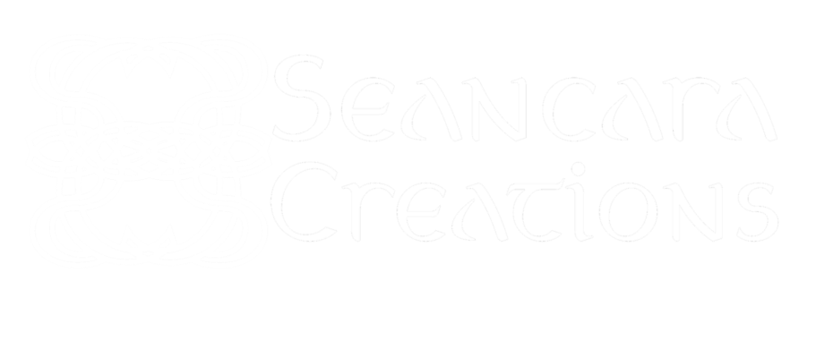 Seancara Creations logo; Interlocking "S" & "C" to look like a Celtic knot and the company name written to the right of the logo.